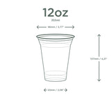 Vaso Frío PLA 355ml (12oz) Ø96mm 1000 unidades