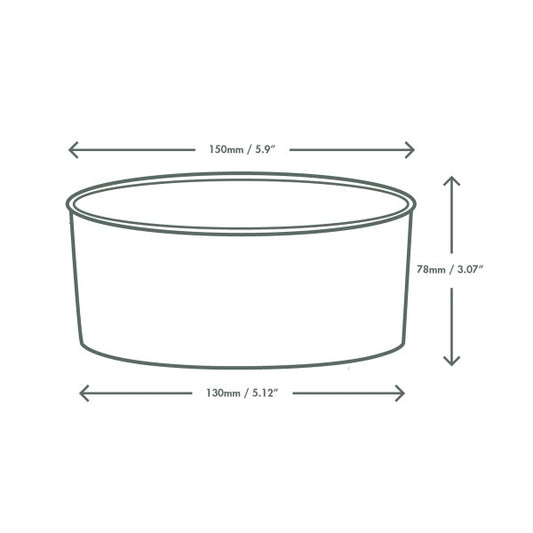 Envase redondo de papel negro para alimentos de 1000 ml (34 oz), serie 150 300 UNIDADES
