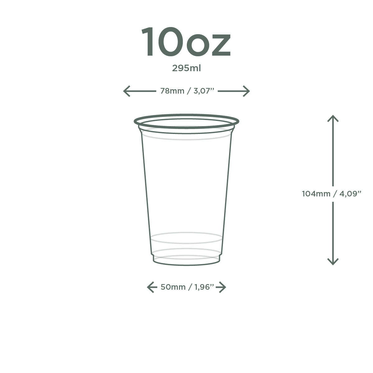 Vaso Frío PLA 295ml (10oz) Ø96mm 1000 unidades