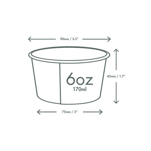 Tarro de helado de 6 oz 1000 UNIDADES