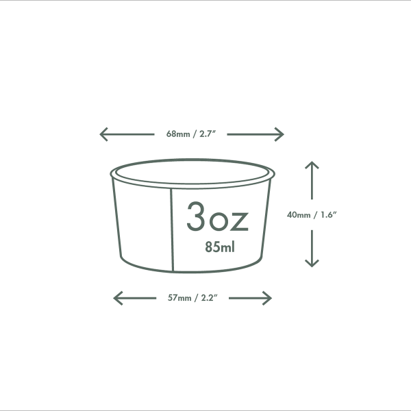 Tarro de helado de 3 oz 1000 UNIDADES