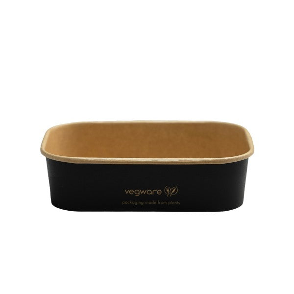 Envase rectangular de papel negro para alimentos de 500 ml (16 oz) 300 UNIDADES