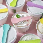 Cuchara para helado de papel tutti frutti de 3,5 pulg./90 mm, envuelta 2000 UNIDADES